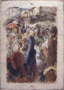 Camille Pissarro, Market at Gisors rue Cappeville